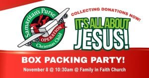 Operation Christmas Child Shoe Box Packing